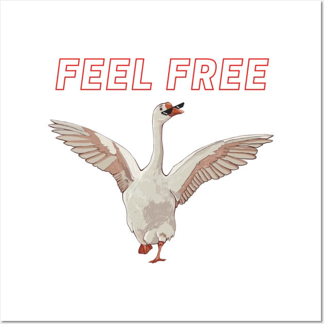 Goose feels free Wall Art by Povilesa